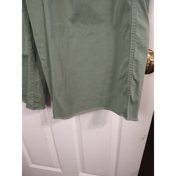 Gap Woman 10 Pant Green High Rise Cropped Wide Leg Casual Comfort Boho Lagenloo - Picture 2 of 8